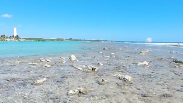 Tropisch Exotischer Türkisfarbener Strand Mahahual — Stockvideo