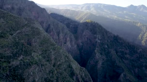 Aerial Drone View Epic Steep Volcanic Mountains Tenerife Canary Islands — Stock Video