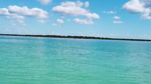 Zeilen Turquoise Water Riviera Maya Quintana Roo Mexico — Stockvideo