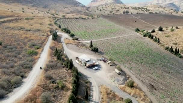 Tiro Aéreo Acima Golan Heights Taibéria Norte Israel Campos Abertos — Vídeo de Stock