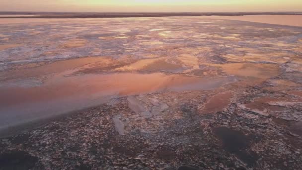 Bevroren Ijselmeer Bij Ingang Lorenzsluizen — 비디오