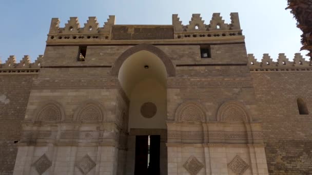 Вход Мечеть Аль Хаким Египте Наклонись — стоковое видео