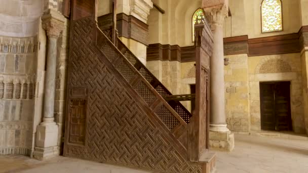 Details Qalawun Complex Interior Cairo Egypt Low Angle — Wideo stockowe
