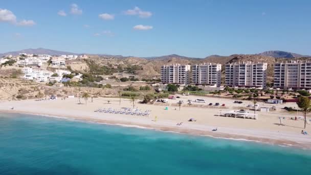 Platja Del Parads Beach Villajoyosa Alicante Spain Aerial Drone View — Video
