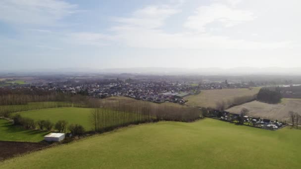 Wznoszący Się Widok Lotu Ptaka Pola Obok Blairgowrie Rattray Perthshire — Wideo stockowe