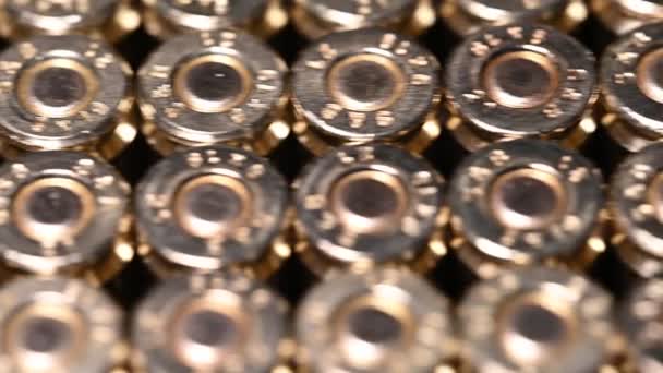 Speedy Right Left Close 9Mm Ammunition Bullets — Vídeos de Stock
