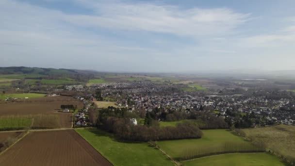 Vue Panoramique Ville Rurale Écossaise Blairgowrie Rattray — Video