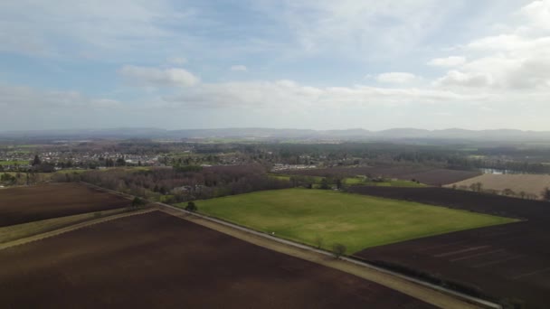 Ladang Dibajak Musim Semi Blairgowrie Dan Rattray Perthshire Skotlandia — Stok Video