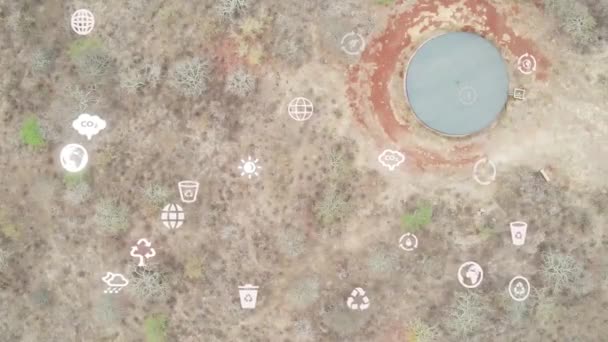 Futuristic Aerial Drone View Forest Coverage Futuristic Climate Change Concept — Vídeo de stock