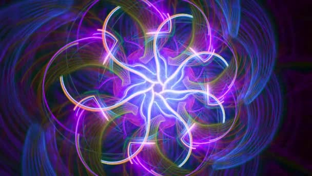 Kaleidoscoop Floral Fractal Abstract Spirograaf Naadloze Looping Muziek Kleurrijke Chaotische — Stockvideo