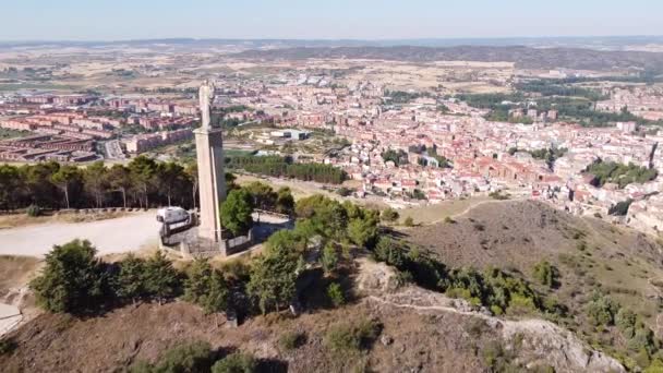 Cuenca Castilla Mancha Ισπανία Aerial Drone View Fly Motorhome Camper — Αρχείο Βίντεο