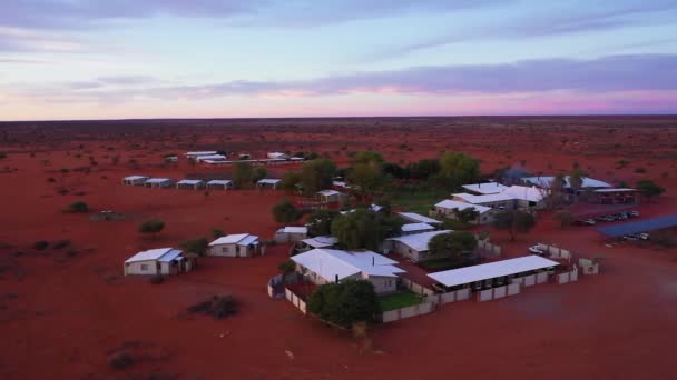Drone Video Lodge Middle African Desert Many Small Apartments Green — Video Stock