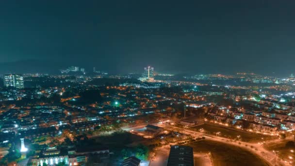 Όμορφη Cityscape Της Κουάλα Λουμπούρ Νύχτα Κίνηση Χρονικό Σφάλμα — Αρχείο Βίντεο