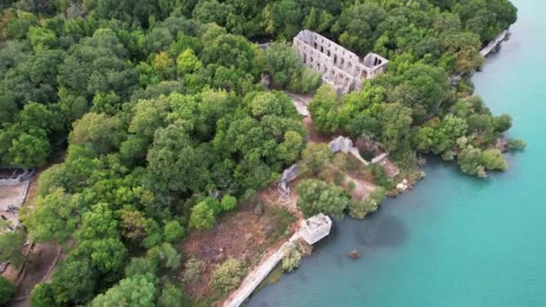 Drone Tiro Butrint National Park Sul Albânia Aqui Você Local — Vídeo de Stock