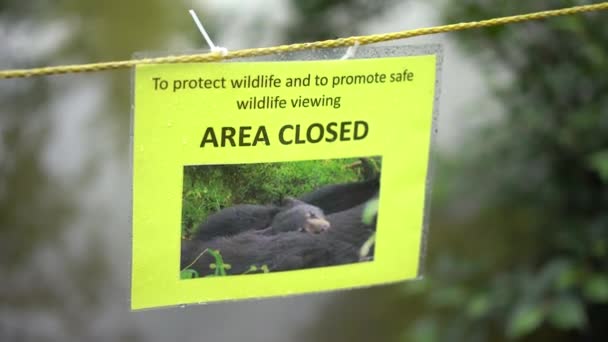 Sensitive Wildlife Area Trail Closed — Stock Video