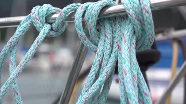 Rope Tied Fishing Boat — Vídeos de Stock