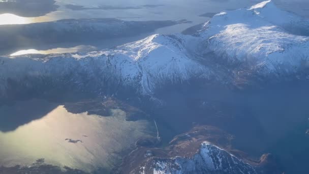 Krásný Letecký Pohled Bodo Saltstraumen Bodo Norsko Severní Norsko Zasněžené — Stock video