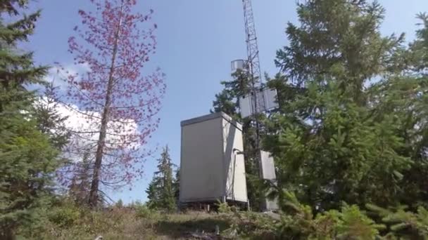 Radio Tower Transponder Top Thunder Mountain Vancouver Island Canada — Video