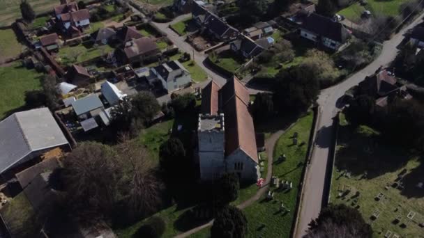 Idyllic Nonington Parish Marys Сільська Сільська Місцевість Повітряний Вид Над — стокове відео