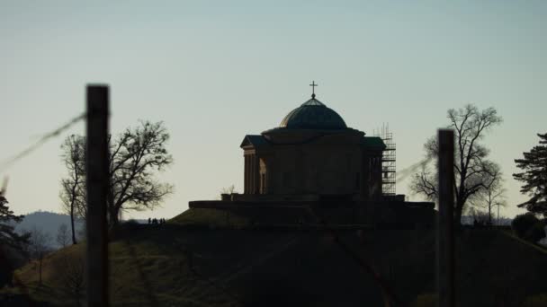 Grabkapelle Sur Brouillard Wrttemberg Tirer Sur Les Vignes Journée Ensoleillée — Video