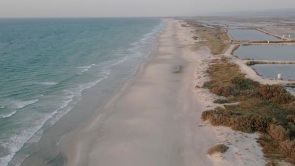 Vista Superior Aérea Escena Aérea Relajante Playa Banner Plantilla Vacaciones — Vídeo de stock