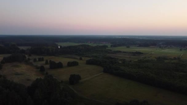 Панорама Полета Дрона Снятая Утром Перед Восходом Солнца Природном Заповеднике — стоковое видео