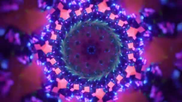 Abstract Floral Fractal Kaleidoscope Deeper Spiritual Trance Seamless Looping Music — Vídeo de Stock
