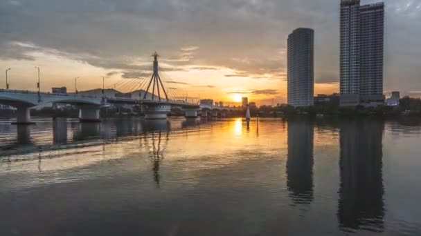 Timelapse Dell Alba Sul Fiume Han Nang Vietnam — Video Stock