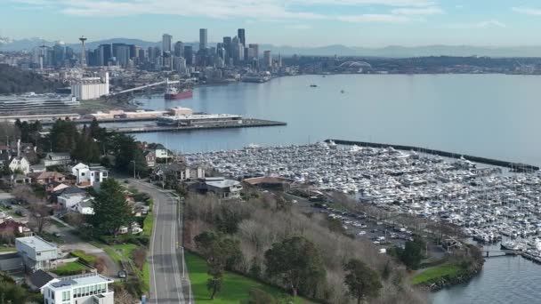 Cinematic Aerial Drone Trucking Shot Southeast Magnolia Interbay Carlton Park — 비디오