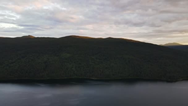 Sunset Panoramic Beautiful Dease Lake British Columbia Canada Wide Angle — Vídeos de Stock