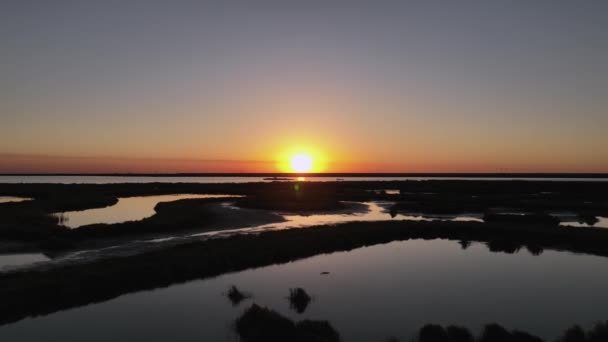 Sunset Aransas Pass Port Bay Texas — стоковое видео