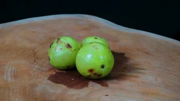 Indische Amla Frucht Voller Rotation — Stockvideo