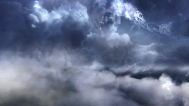 Thunderstorm Lightning Strike Dark Cloud Surface — Vídeo de Stock