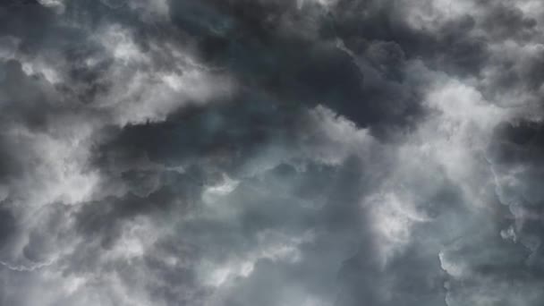 Nuvens Cinzentas Escuras Chuva Tropical Pesada Tempestades — Vídeo de Stock