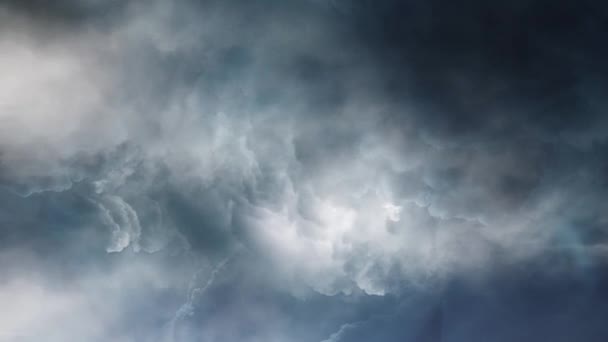 雷暴袭击黑暗云彩4K — 图库视频影像
