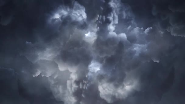 Όμορφη Σοβαρή Καταιγίδα Γκρι Σύννεφα — Αρχείο Βίντεο