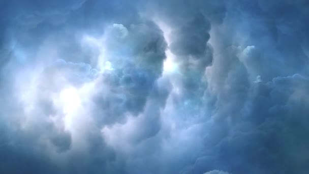 Καταιγίδες Μέσα Πυκνά Σύννεφα Και Λάμψεις Αστραπής — Αρχείο Βίντεο