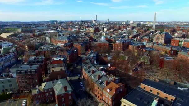 Drohnenschuss Von Charlestown Boston Massachusetts — Stockvideo