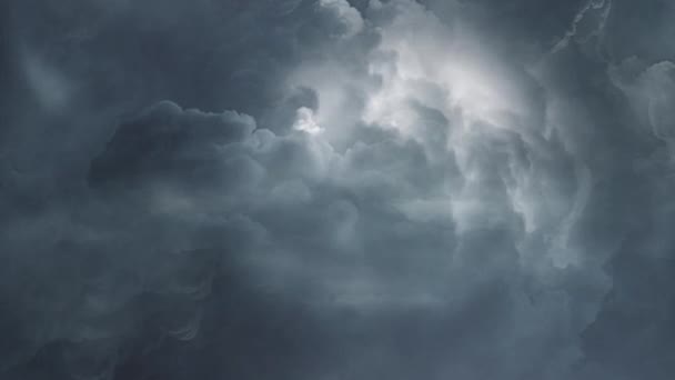 Night Stormy Sky Lightning Strikes Thunderstorm — Vídeos de Stock