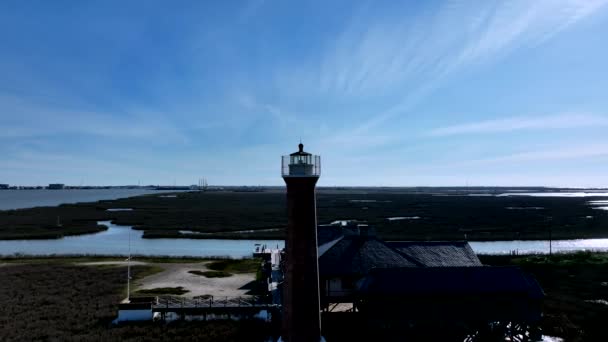 Faro Lydia Ann Aransas Pass Texas — Vídeos de Stock