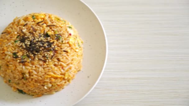 Smażony Ryż Jajkiem Koreańskim Stylu Azjatycki Styl Żywności — Wideo stockowe