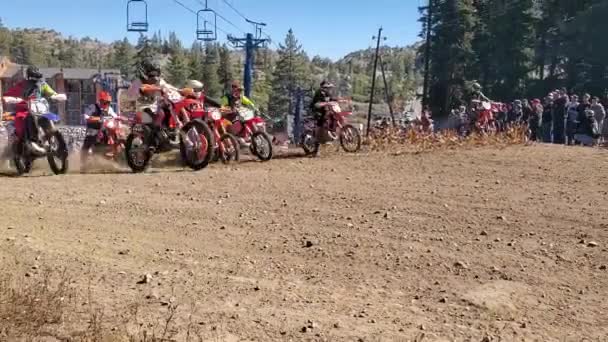 Start Dirt Bike Race — Stock Video