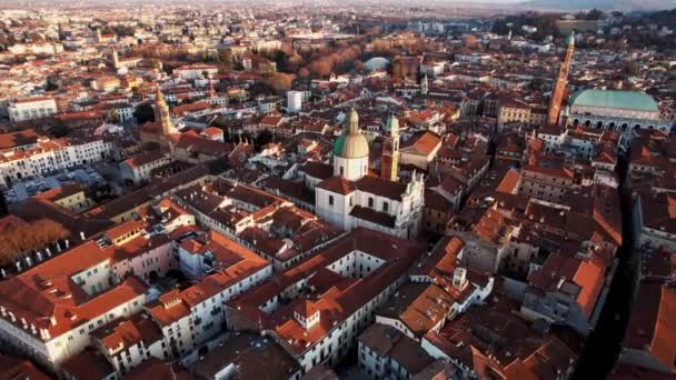 Aerial Circle View City Vicenza Veneto Region Italy Real Time — Video