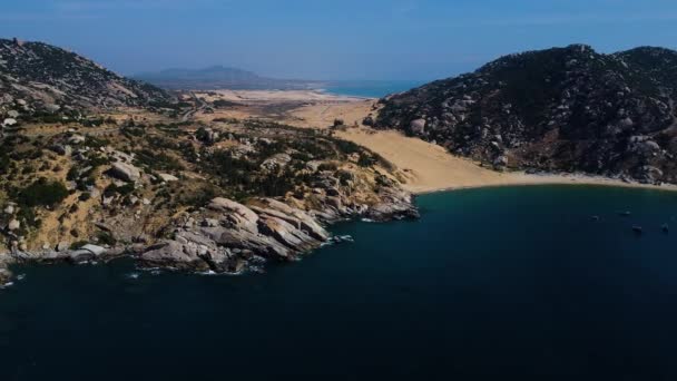 Aerial Scenic Tropical Paradise Ocean Beach Mui Dinh Bay Vietnam — Vídeo de Stock