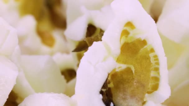 Szczegółowy Widok Popcornu Makro Strzał Ruch Obrotowy Lewo — Wideo stockowe