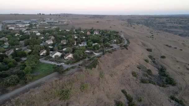 Widok Lotu Ptaka Widokiem Okolicę Wzgórzach Golan Heights Izraelu — Wideo stockowe