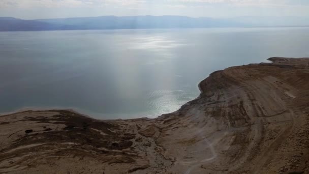 Dødehavet Flyvende Utsikt Dødehavet Naturlandskap Israel Dødehavet Yehuda Ørkenen – stockvideo