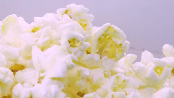 Hora Zlatého Másla Otáčení Popcornu Makro Záběr — Stock video