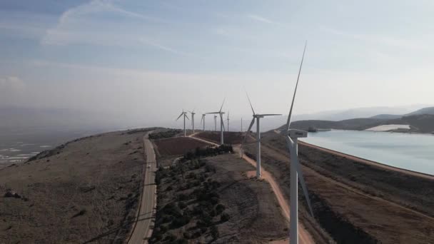 Ale Gilboa Israël Vue Aérienne Parc Éolien Ale Gilboa Dans — Video