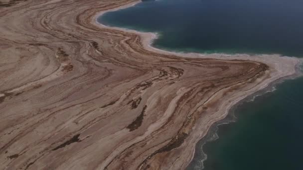 Mar Muerto Vista Aérea Por Encima Del Mar Muerto Paisaje — Vídeo de stock